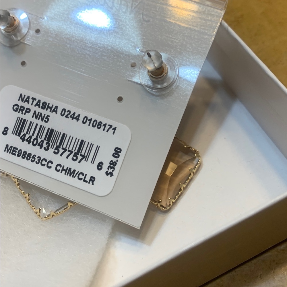 Natasha Couture Gold and Cream Drop Earrings - Picture 4 of 4